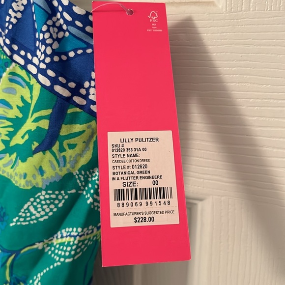 Super cute Lilly Pulitzer Casidee Cotton Dress Botanical Green in A Flutter - Picture 2 of 4